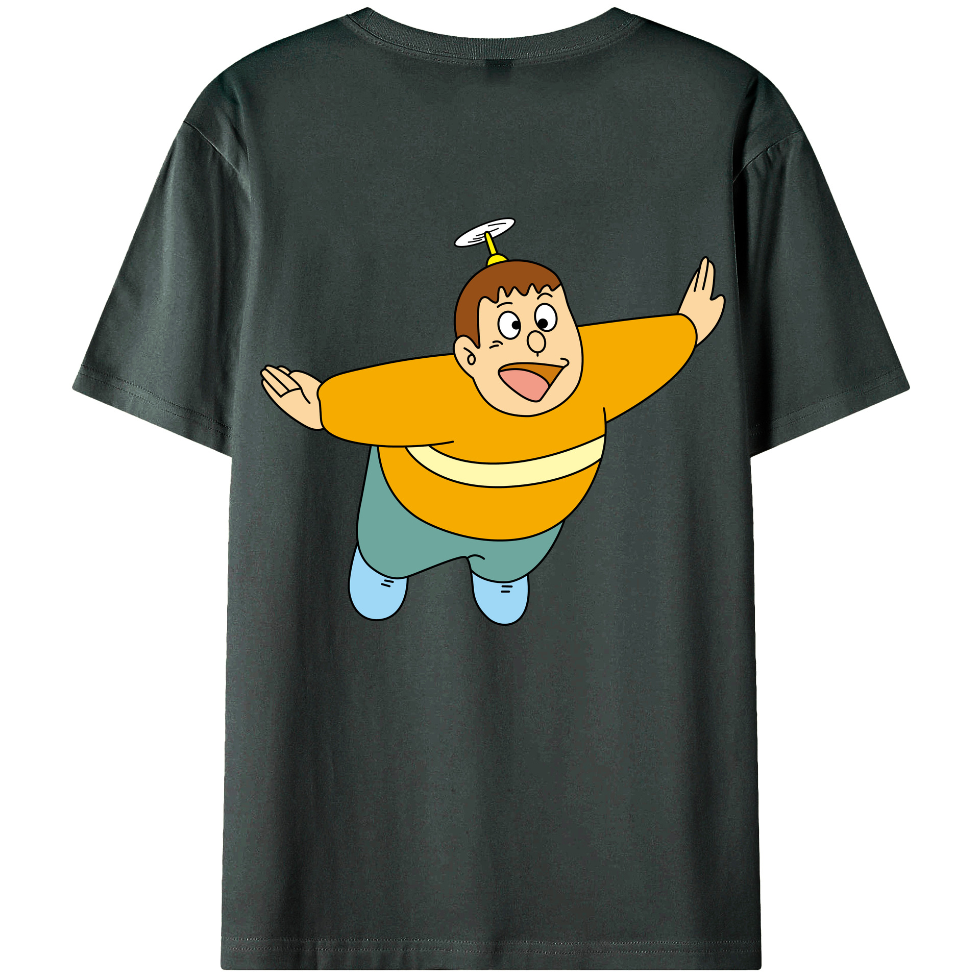 （画像用） ドラえもん 剛田武 Doraemon Gouta Takeshi 綿100％ メンズ半袖Tシャツ（バックプリント） 通気性